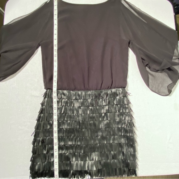 Moon Collection Black Fringe Dress Bell Sleeves Party Gothic Witchy Size S - Picture 9 of 15